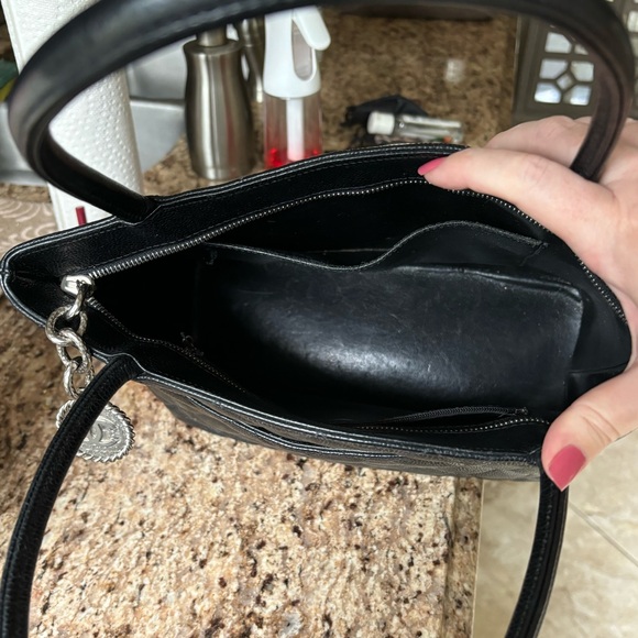 Chanel Black Quilted Caviar Leather Medallion Tote (Authentic Pre-Owned) - Picture 4 of 9